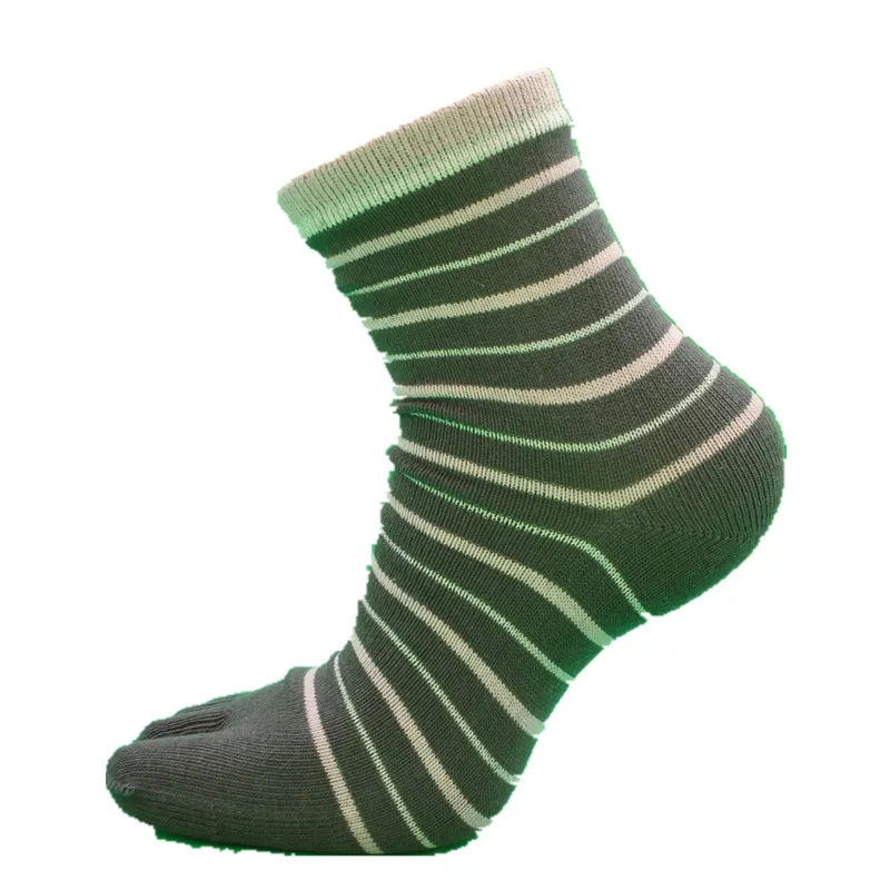 3 пары хлопковые полосатые Повседневные носки с пальцами, носки женские носки - Цвет: Темно-серый