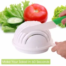 Salad Cutter Bowl In 60 Second Maker Easy Salad Fruit Vegetable Washer and Cutter Chopper Quick Salad Maker Kitchen tools