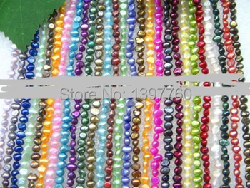 

Miss0046 wholesale 20strds A++3-4mm mix nugget freshwater pearl