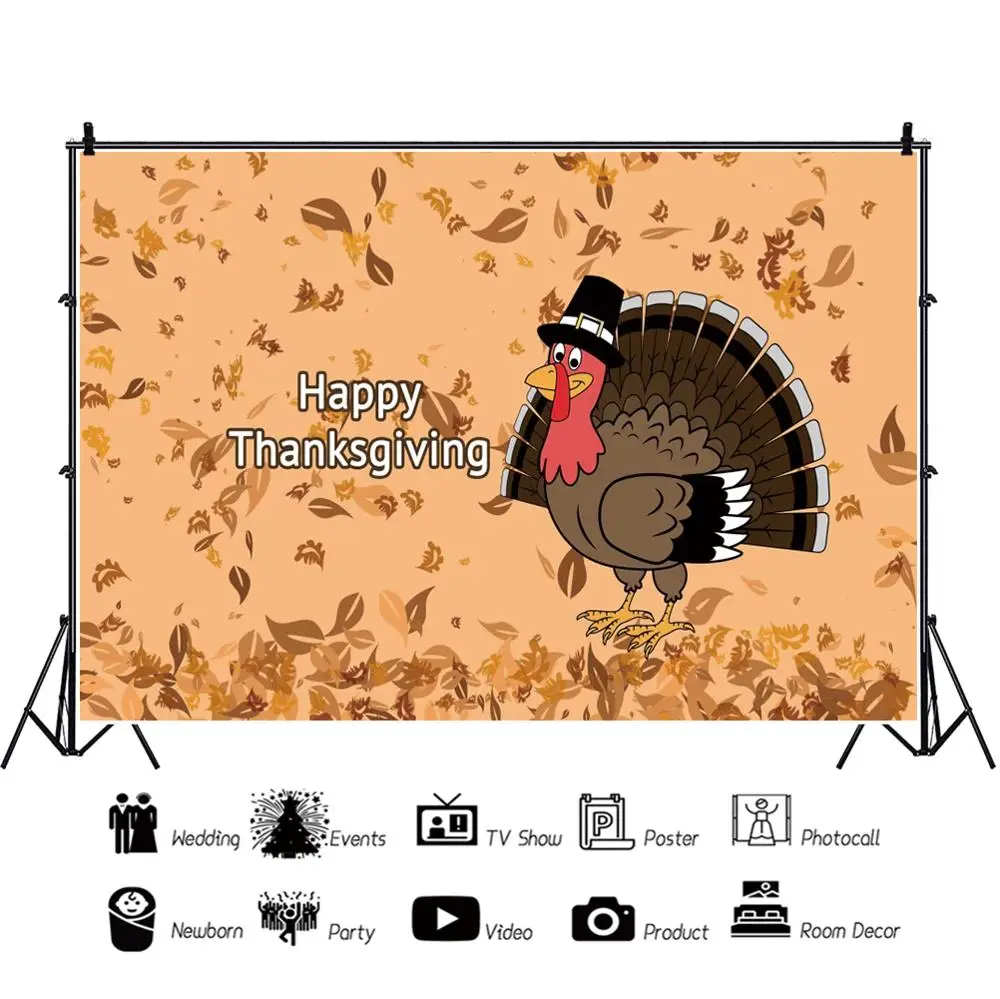 

Yeele Happy Thanksgiving Day Backdrops Chicken Festival Interior Decoration Photography Backgrounds Customized For Photo Studio