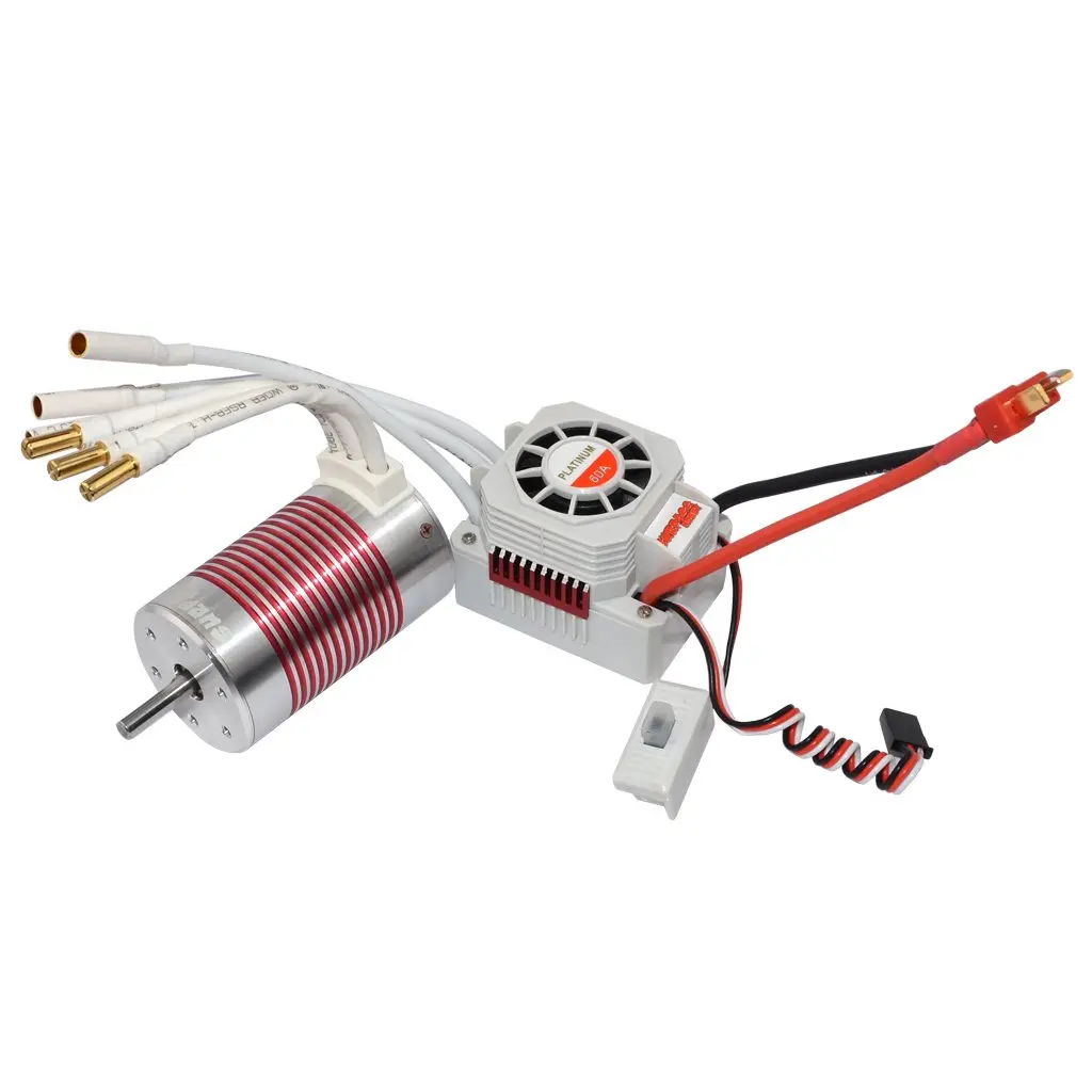 

3660 3800kv Waterproof Brushless Motor + 60A ESC Remote Control Spare Parts Accessories for 1/10 RC Car Truck Boat