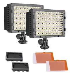 Neewer 2-Pack Dimmable 216 Светодиодный Видео свет с 4 цветными фильтрами белый и оранжевый для Canon/Nikon/Pentax/Panasonic/sony DSLR