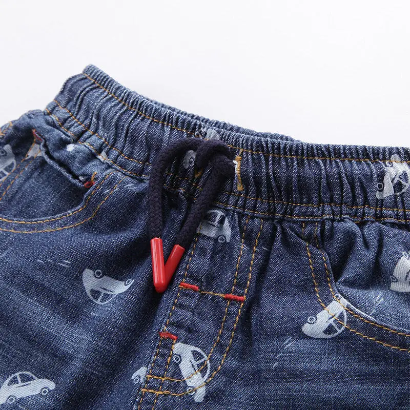 Boys Shorts Boy's car printing Jeans Ripped Shorts for Boy's Summer Kids Denim Shorts