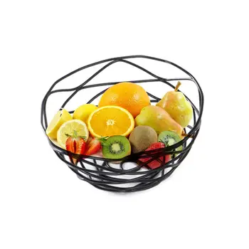 

Nordic Style Iron Storage Basket Fashionable Fruit Bowl Golden Rose Shaped Metal Basket Bread Basket