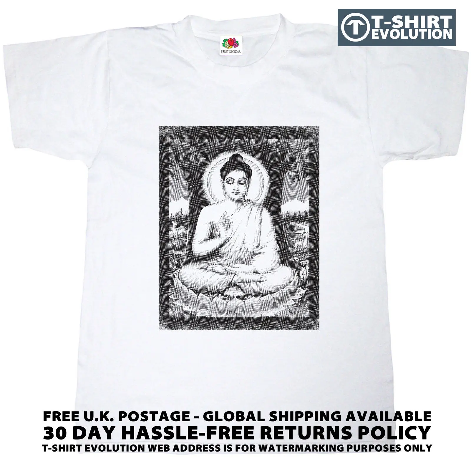 

VINTAGE BUDDHA T-SHIRT 100% COTTON MENS MEDITATE MEDITATION BUDDHISM TEE TOP