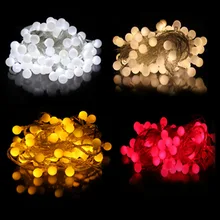 10 м Водонепроницаемый 100 шарики светодиодный свет шнура вечерние свадьба украшение для создания сказочной атмосферы на открытом воздухе светодиодный светильник разноцветные рождественские гирлянды для