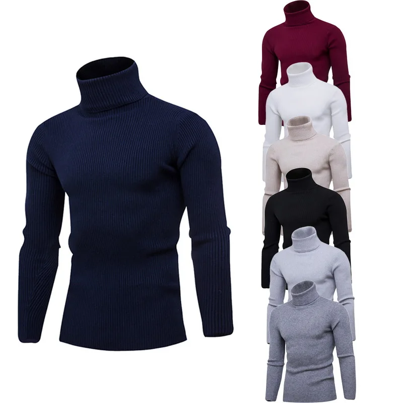 Прямая LOOZYKIT осень-зима чистый цвет пуловер верхняя одежда удобный высокий воротник Slim Fit вязаный свитер джемпер