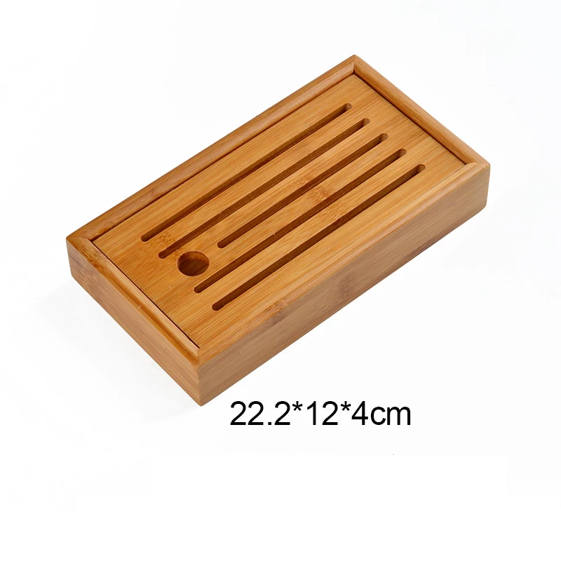  Kung Fu Tea Set Natural Bamboo Tea Tray Rectangular Traditional Puer Wooden Tea Tray Chahai Tea Tab