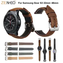Классический браслет кожаный ремешок для часов для samsung Galaxy Watch 46 мм длина браслета для samsung Шестерни S3 ремешки наручных часов Замена Прямая