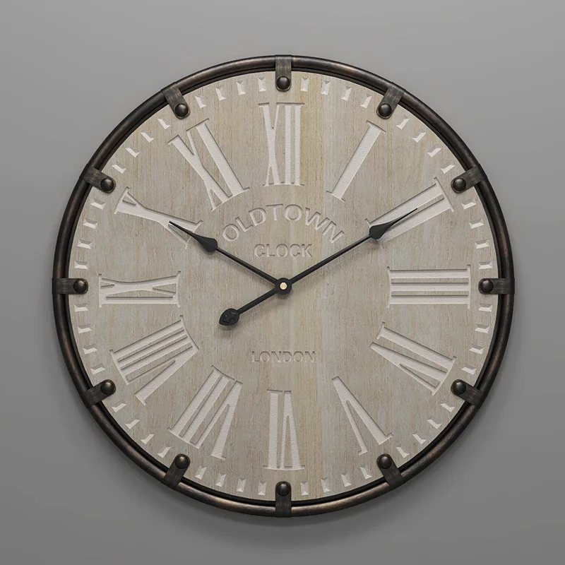 

Large Metal Wall Clock Modern Design Antique Style 3D Decoration Hanging Clocks Iron Art Wall Watch Cafe Coffee Home Decor 50 cm