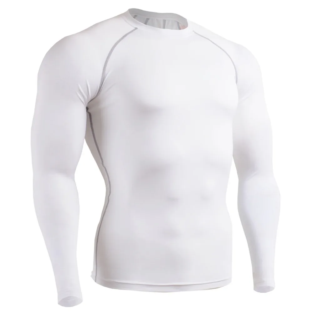 2018 men's Yoga Shirts long Sleeve Running Shirts Tops white