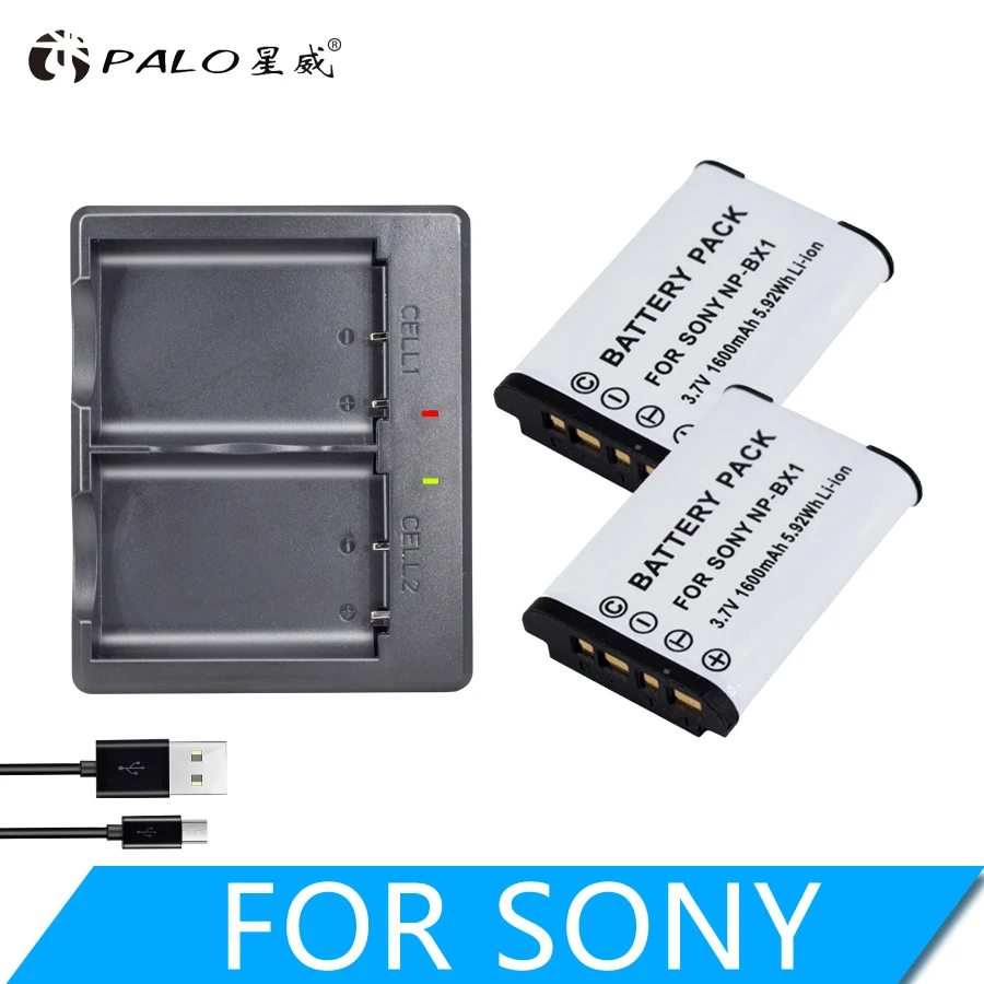 PALO NP-BX1 аккумуляторов NP BX1 NPBX1+ двойной bateria зарядное устройство для sony NP-BX1 HDR-AS200v AS15 AS100V DSC-RX100 X1000V WX350 RX1