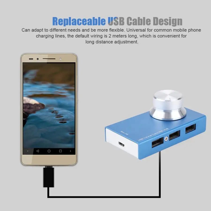 Мульти-функциональный мини usb-хаб громкости звука регулятор громкости Управление ручка анти-скольжения аудио регулятор громкости