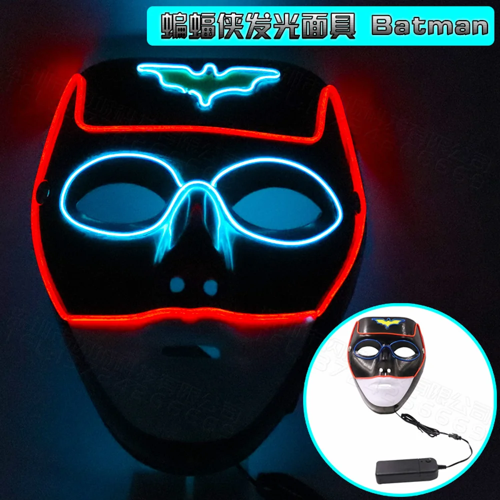 Halloween Marvel Hero Deadpool Mask Iron Man Hulk Batman Spider-Man Black Panther Glowing Mask Funny Props Cosplay