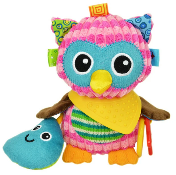 Sozzy милый подарок плюшевая мягкая игрушка животное сова игрушка со звуковой бумагой и прорезывателем ребенок девочки рождественские подарки скидка 20
