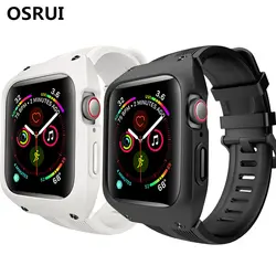 OSRUI спортивные водостойкий ремешок + чехол для apple watch band 4 iwatch band 44 мм pulseira correa Браслет apple watch 4 ремешок для часов