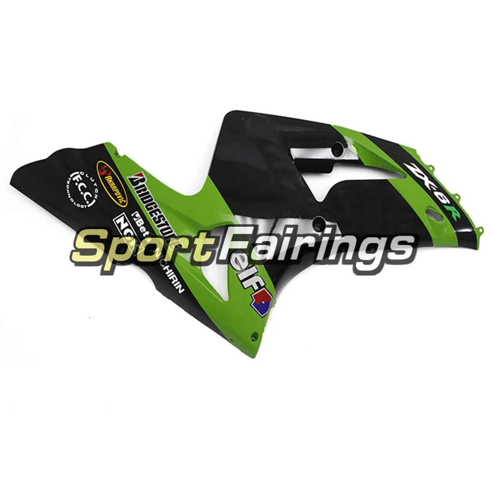 Мотоцикл Обтекатели для Kawasaki ZX6R ZX-6R 03 04 Ninja 636 2003-2004 впрыска ABS Полный Чехлы для мангала обтекатель комплект эльф черный зеленый