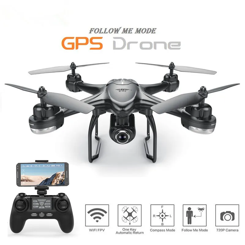 Двойной GPS Дрон с 720P/1080P HD камерой Wi Fi FPV Quadcopter Smart Follow One Key Return RC вертолет Drone VS S70W