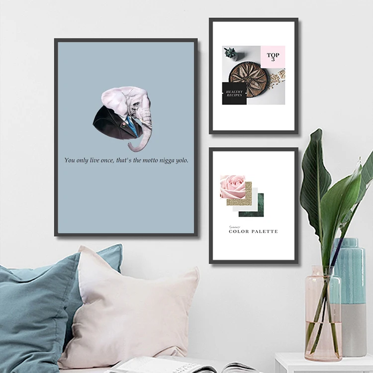 Modern Art Picture Fancy Animals Owl Rap Lyric Letter Canvas Painting Wall Decor Poster Prints Dids Decoration | Дом и сад