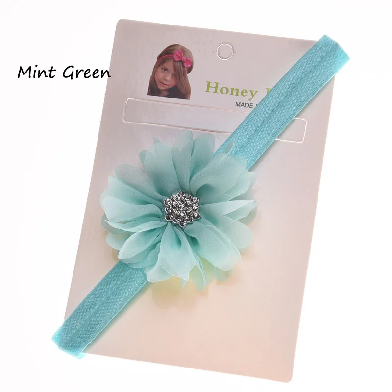 30 шт. новорожденных волос цветок Hairband горный хрусталь Женские аксессуары для волос Весна Головные Уборы Новорожденных hairbow Hairband