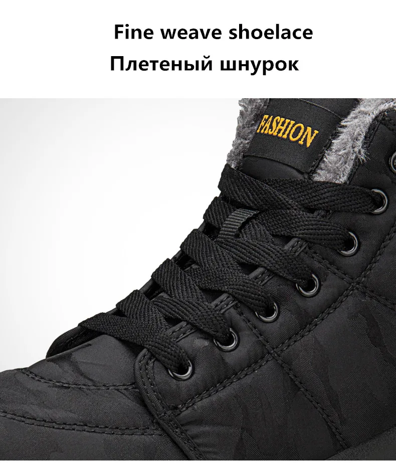 Waterproof Men Ankle Boots Winter Warm Plush Snow Boots Men Outdoor Sneaker Work Boots Male Rubber Winter Men's Boots Size 47 48