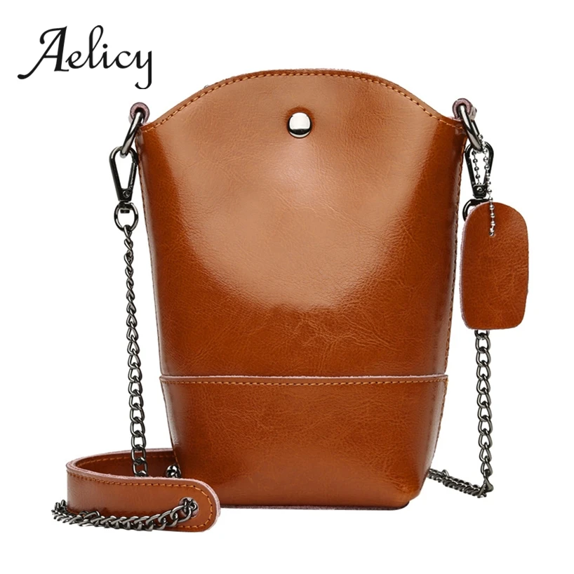 

Aelicy Women Retro Bucket Tote Bags Oil Wax Leather Handbag Large Capacity Ladies Satchel Crossbody Shoulder Bag Fashion 2019