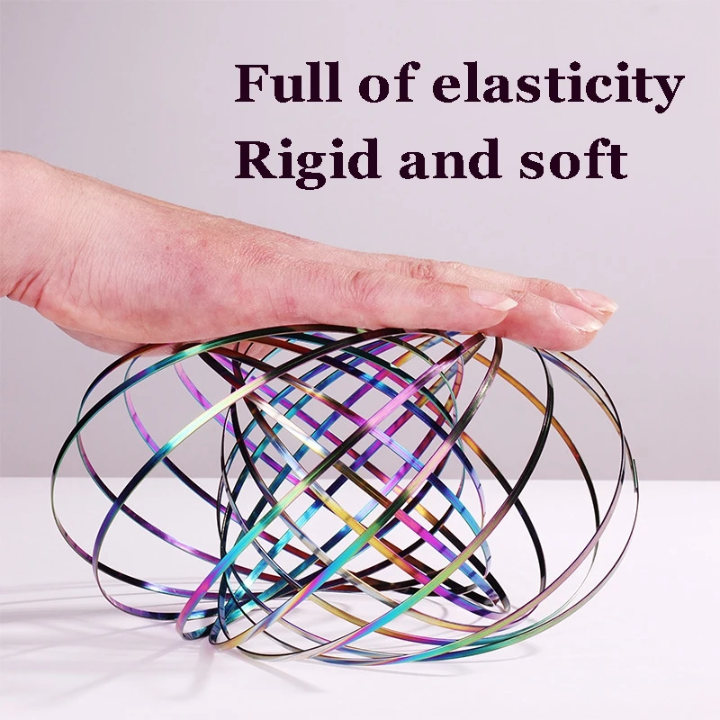 

Funny Outdoor Game Intelligent Toy Flowtoys Fluid Bracelet Stainless Steel Magic Bracelet Pattern Spring Deformation Rolling T