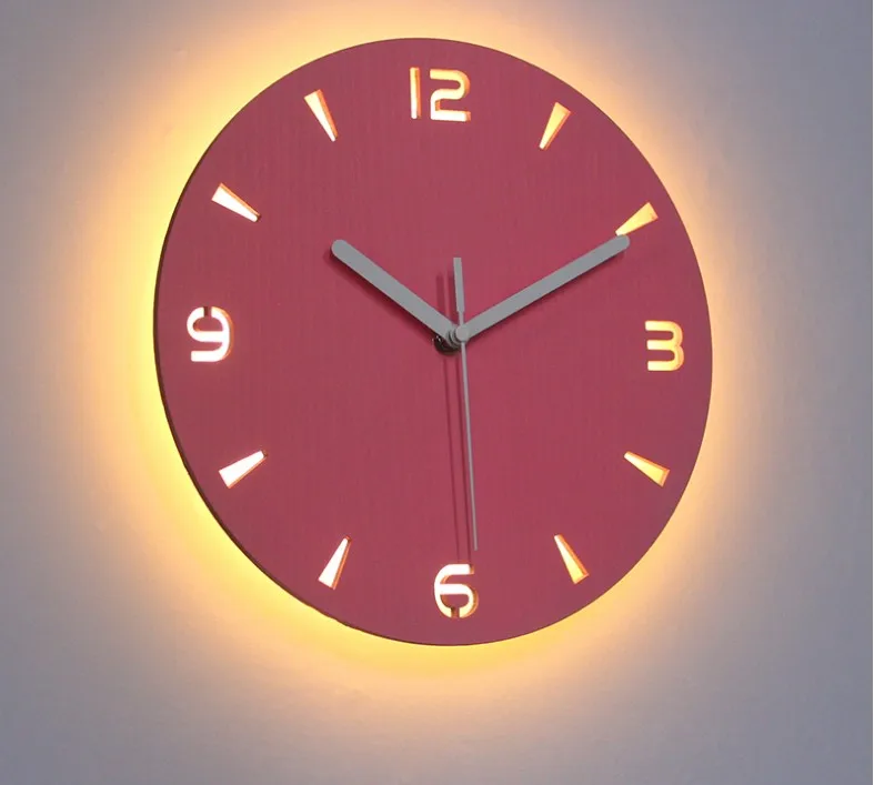 

022920 digital wall clock night clocks numbers luminous modern design times hours quartz quiet mute