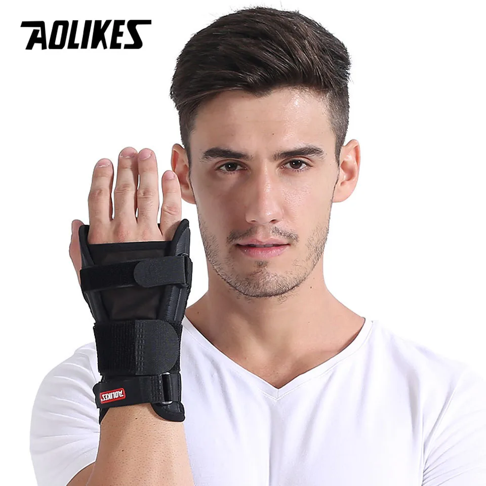 

AOLIKES 1PCS Hand Wristbands Adjust Wristband Steel Wrist Brace Wrist Support Splint Fractures Carpal Tunnel Sport Sprain