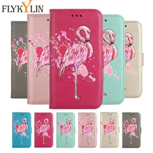 

FLYKYLIN Flamingo Phone Case For Samsung Galaxy S8 Case For S6 S6 Edge S7 S7 Plus S9 S9 Plus case Wallet Flip Cover Leather Case