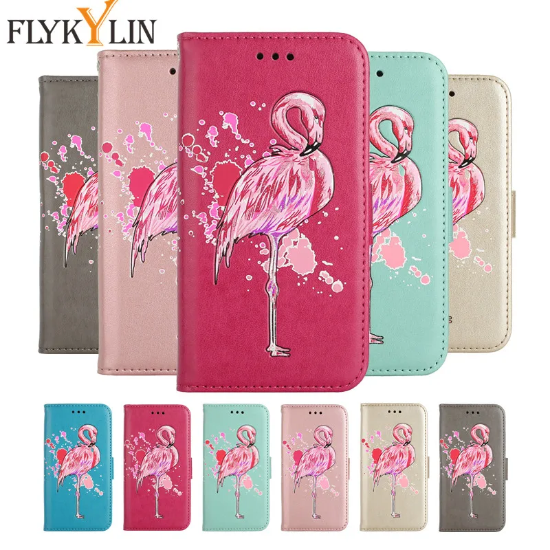 Flykylin Фламинго чехол для телефона Samsung Galaxy S8 S6 край S7 плюс S9 Чехол-бумажник с