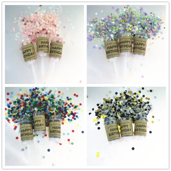 

10pcs/pack Reusable Happy Birthday Push Up Confetti Container Poppers Birthday Party Decorations