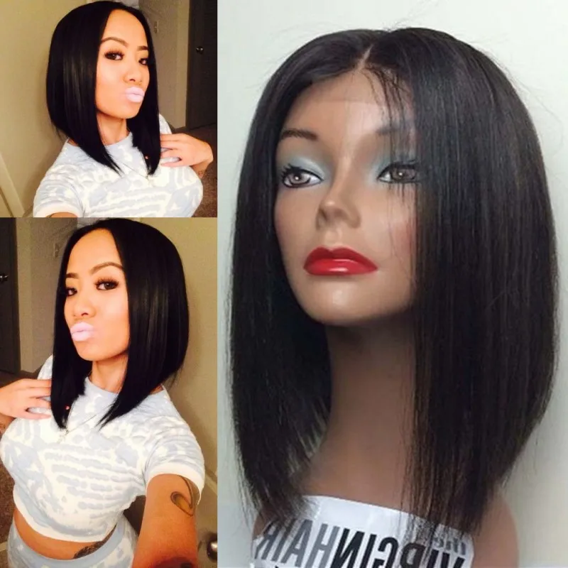 Brazilian Virgin Full Lace Human Hair Wigs Bob Wigs Glueless Full Lace