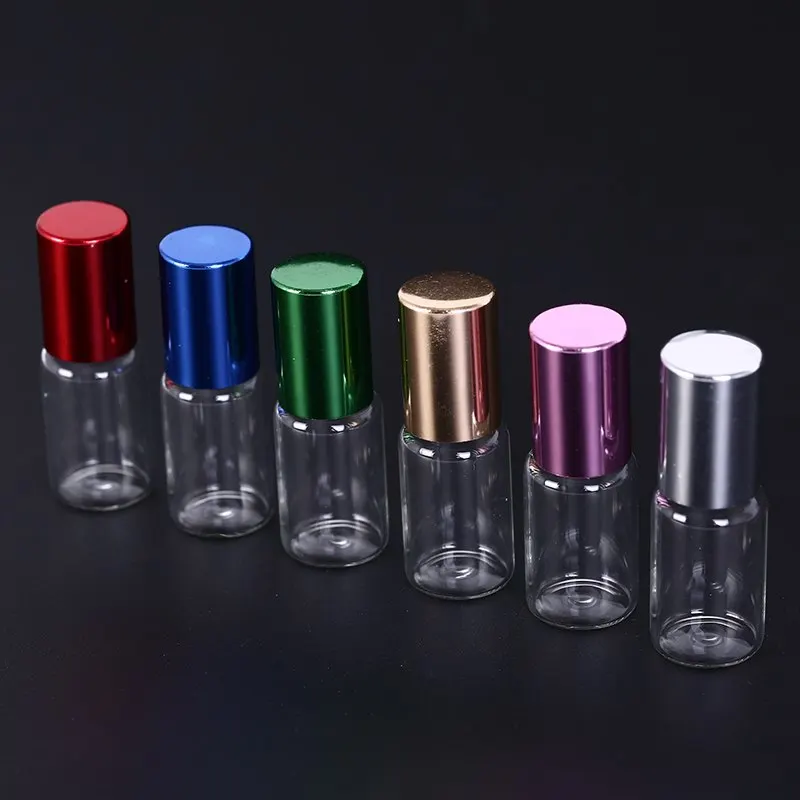 

5ml/bottle Clear Glass Essential Oil Roller Bottles with Glass Roller Balls Aromatherapy Perfumes Lip Balms Roll On Bottles