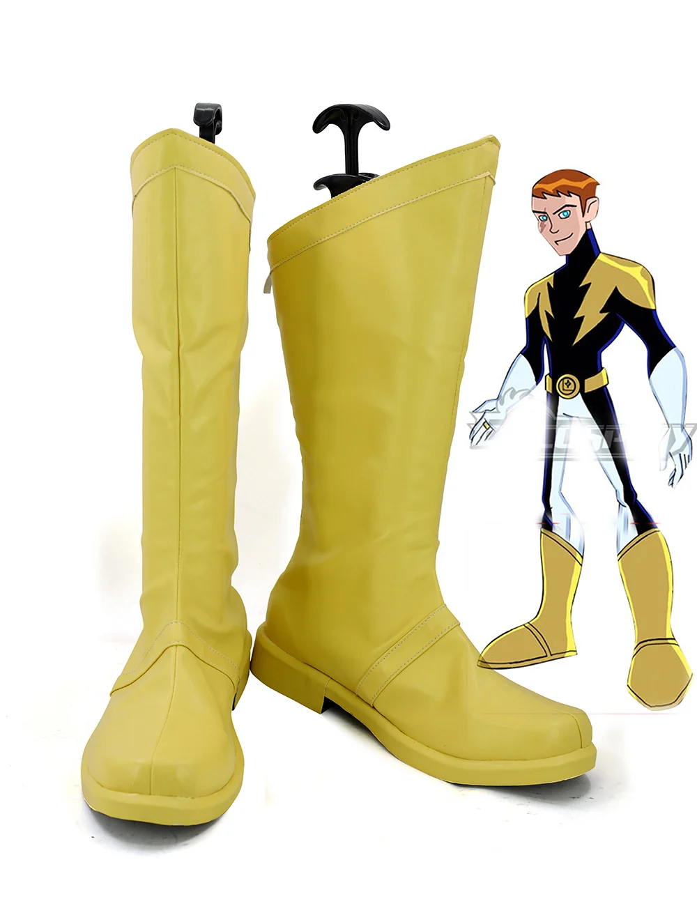 DC Comic Legion of Super Heroes Lightning Lad Cosplay Boots Yellow Shoes Custom Made