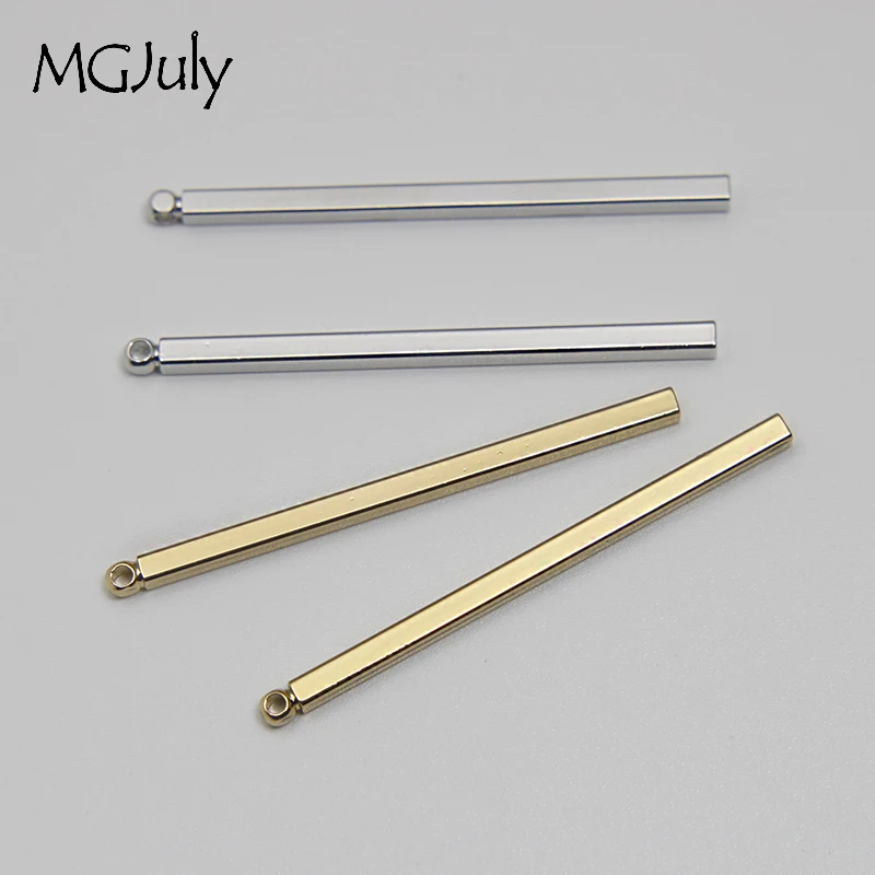 

10pcs/Lot 40mm Gold Color&Silver Color Metal Geometric Square pole DIY Earrings Parts Handmade Accessories Jewelry Parts AC025