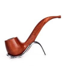 Винтажная изогнутая курительная трубка 9 мм фильтрация Роза деревянная труба ручной работы табачная труба плоская сторона трубка из палисандра Q137