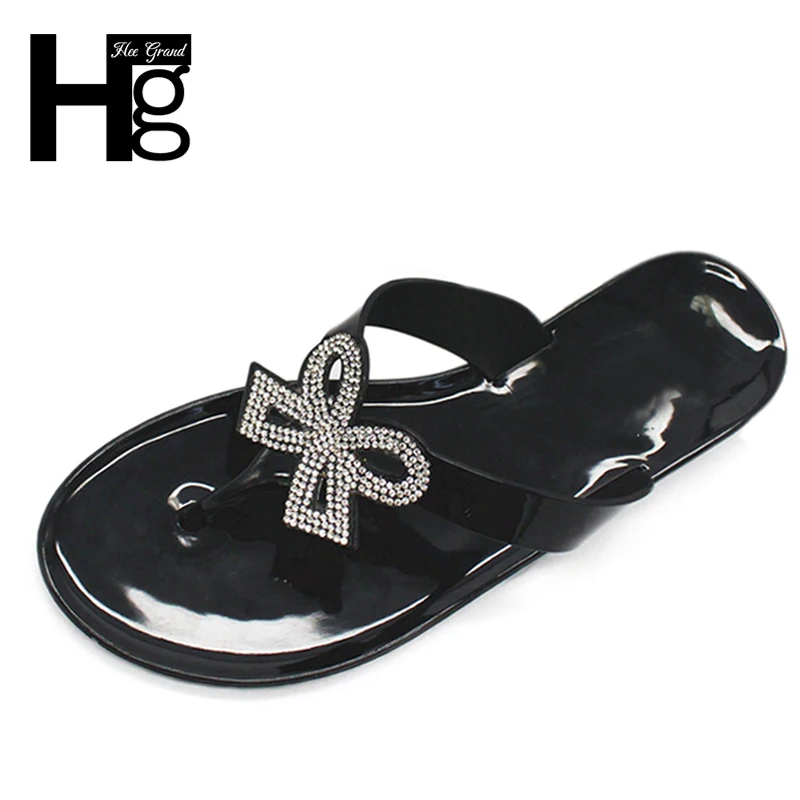 HEE GRAND Jelly Shoes Solid Creepers Summer Women Sandals Female Flip