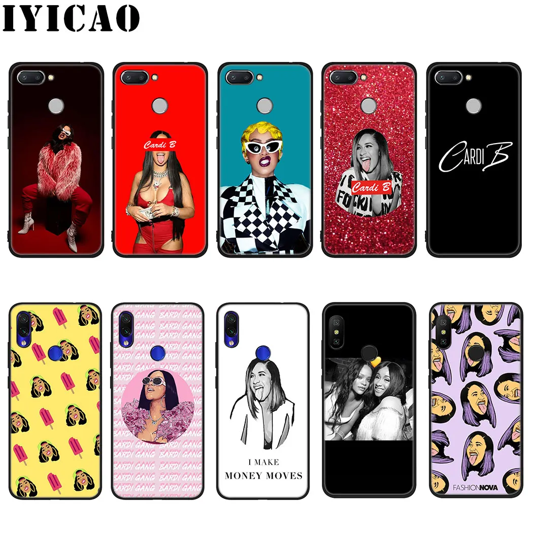 

IYICAO Rap Singer Cardi B Soft Case for Xiaomi Redmi 4A 4X 5 5A 5 Plus 6 6A 7A 6 Pro 7 S2 K20 Pro Case