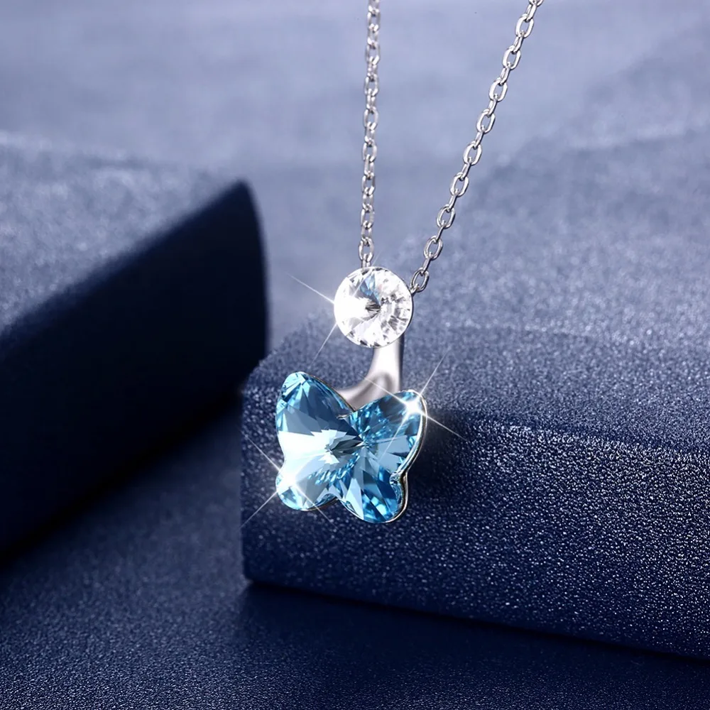 Ожерелье женское из серебра 925 пробы с кристаллами Swarovski|Ожерелья| |