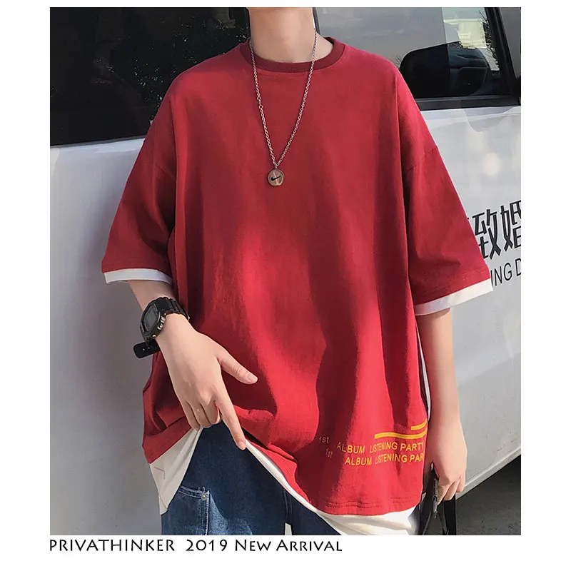 

Privathinker Men Harajuku Korean T Shirt 2019 Summer Casual Mens Streetwear T Shirts Hip Hop Print Male Short Sleeve Tshirt