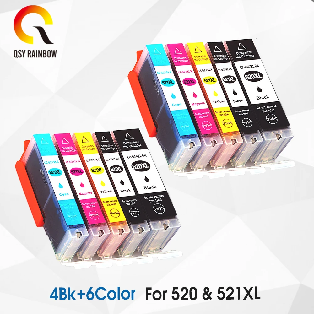 

Ink Cartridges PGI-520 CLI-521 compatible for Canon PIXMA iP3600 4600 4700 MP 540 550 560 620 630 640 980 MX860 Printer new chip