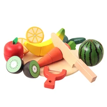 10 шт./компл. Обучающие симуляторы вырезанные магнитные игрушки для детей фрукты овощи для детей; из дерева кухонные игрушки Красочные ролевые игрушки