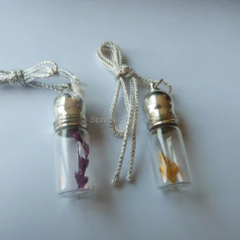 

50pcs/lot 3ml /48*15mm glass bottle MINI glass pendant jewelry findings