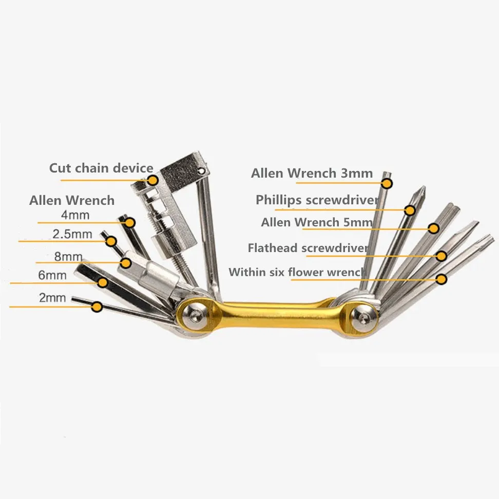 11 в 1 велосипед Многофункциональный инструмент инструменты для ремонта велосипеда шестигранный спицевой ключ Отвертка Набор отрезное устройство для цепи шоссейные MTB велосипедные инструменты
