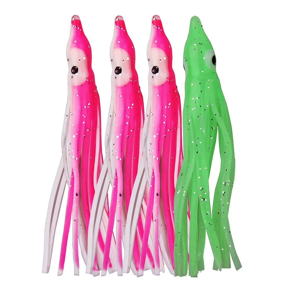 Hyaena 10pcs Soft Lure Squid Skirts 5cm/8cm/9c/10cm Artificial Bait Lures Octopus Wobblers Rubber Tuna Kingfish Sailfish Baits