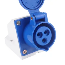 16 ампер 16A поверхностного монтажа гнездо 240 В 3 Pin водостойкий Электрический разъем синий