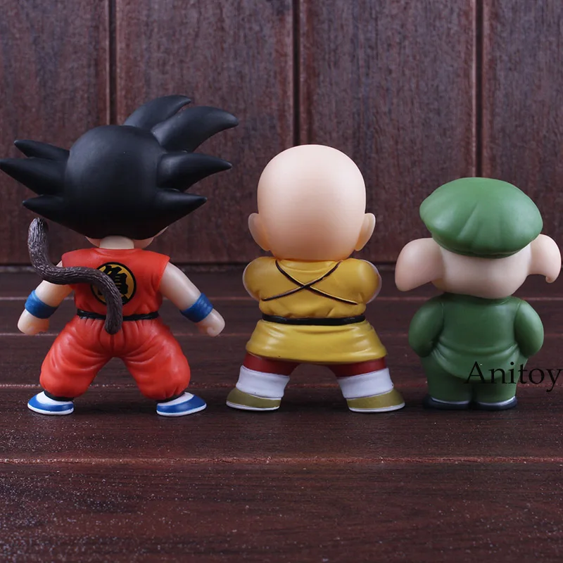 Игрушки Dragon Ball Gokou Son Goku Krillin Klilyn Oolong Dragon Ball ПВХ Аниме Фигурки Коллекционная модель игрушки 3 шт./компл