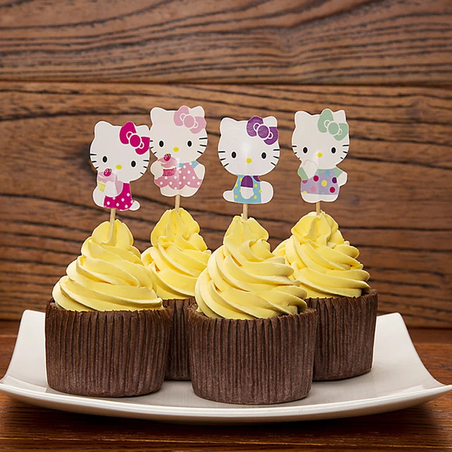 24 Pcs Hello Kitty Thinkerbell Peri Sofia First Princess Cupcake