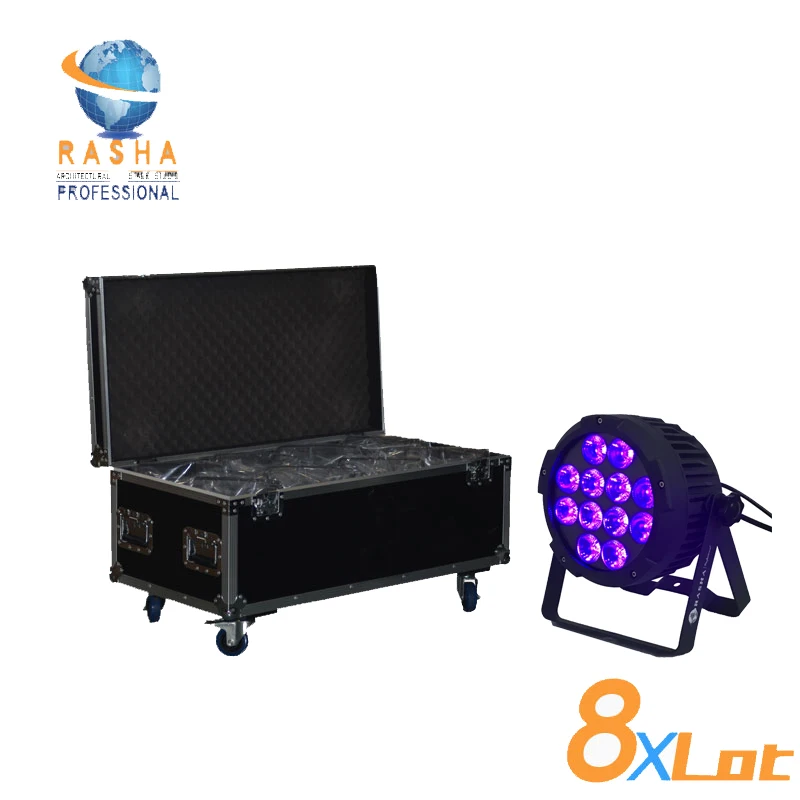 

Rasha IRC Wireless No Fan Rodie 12*18W 6IN1 RGBAW UV Wireless Aluminum Cast LED FLAT PAR CAN LED Par Projector With Flight Case